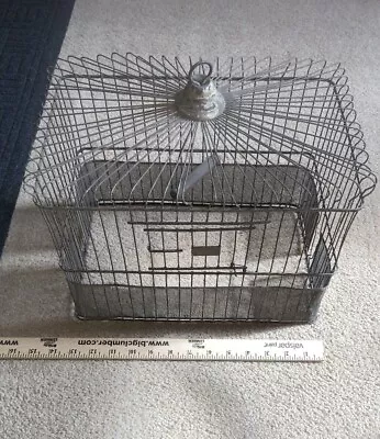 Antique Vintage Bird Cage Wire With Perch 13 X 12 NO BASE • $50