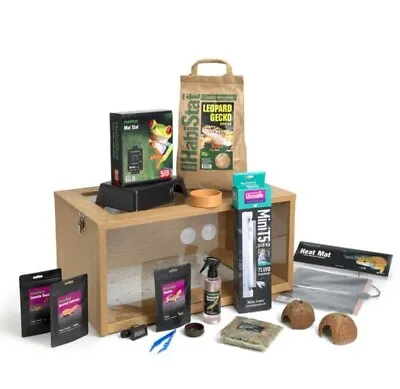 £199.99 • Buy HabiStat Leopard Gecko Starter Kit Complete Reptile Terrainium Housing Wood Viv
