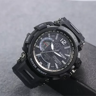 Multifunction Chrono Dual Time Display Digital Men's Sports Watch Black Gift NEW • $24.22