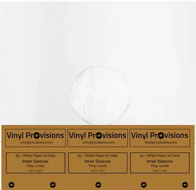 25 Poly-Lined Inner Record Sleeves (White Paper) For 12  (33 RPM) Vinyl Records • $22.99