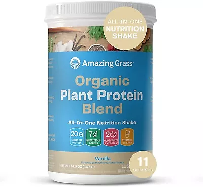 Amazing Grass - Organic Vegan Plant-Based Protein Powder - 11 Servings - Vanilla • $10