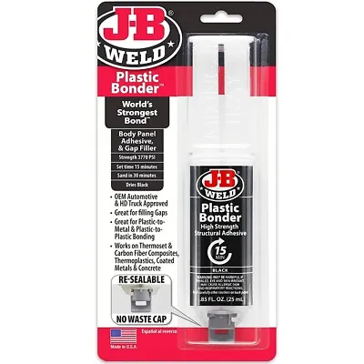 $25.95 • Buy JB Weld Plastic Bonder Urethane Adhesive Syringe Black 25ml Gap Filler J-B 50139