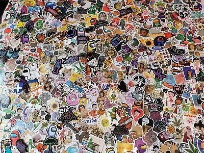 100 X  PVC Mixed Classic Stickers For PC Car Phone Laptop Skate Guitar Tablet  • £3.94