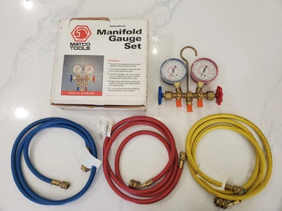 $185 • Buy NEW Matco Tools Acmg1qs A/C Refrigeration Kit Dual Manifold Gauge R-134a NOS