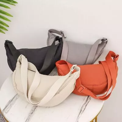 Fashion Half Moon Shape Women Casual Nylon Dumpling Bag Chest Bag Crossbody Bag • £7.65