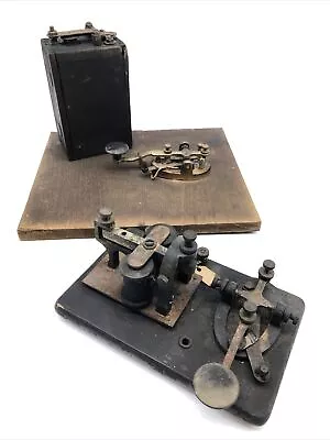 Lot Of Antique MORSE CODE TELEGRAPHS & Accessories On Board • $42.75