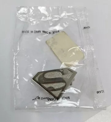 1993 DC Comics Superman Logo Pin Silver Tone Sealed Bag • $15