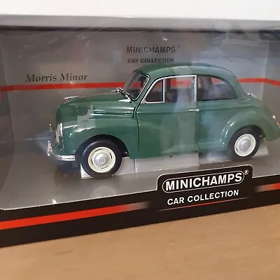 £75 • Buy Minichamps Morris Minor Green 1/18 Scale In Box