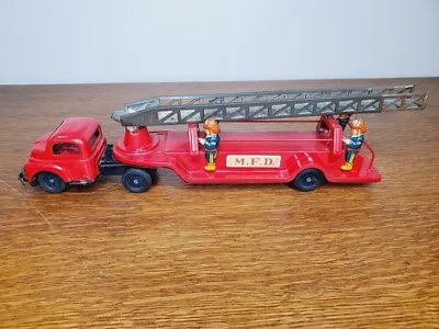 Vintage 1950's  Tin Lithographed MFD Fire Engine Truck With Auto Ladder & Bell • $49.99