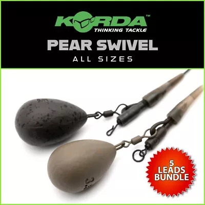 KORDA PEAR SWIVEL LEADS (x5) - ALL SIZES | NEW - CARP FISHING WEIGHTS • £9.25