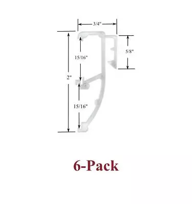 1  Double Slat CLEAR VALANCE CLIPS For Horizontal Wood Or Mini Blinds (6-Pack) • $7.95