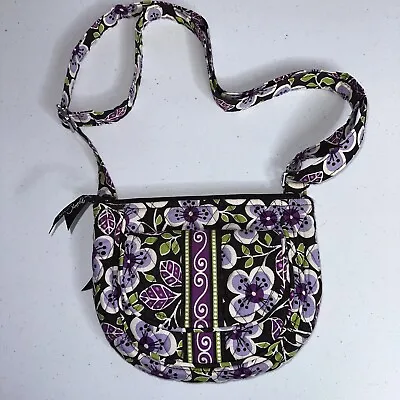 Vera Bradley Lizzy Crossbody Bag Plum Petals Floral Purple Quilted  • $19.99