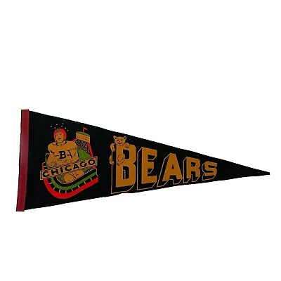 Vintage Chicago Bears Felt Pennant Old Sports NFL Football Full Size 28.5” • $119.96