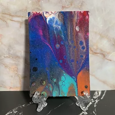 ACEO Shimmer Abstract Acrylic Art OOAK Painting On Watercolor Paper DSMitchell • $10