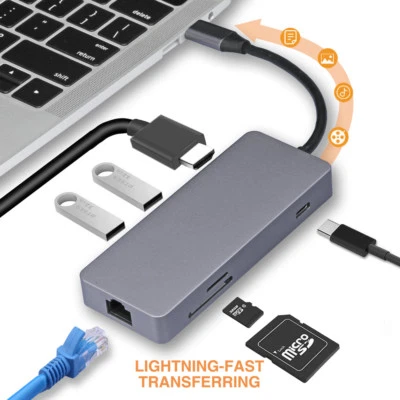 $18.86 • Buy 7 In 1 USB-C HUB Type-C To HDMI USB 3.0 USB 2.0 LAN Ethernet SD TF Adapter Lot