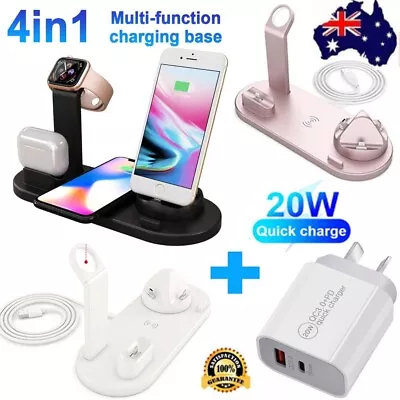 $15.99 • Buy QI Wireless Charger Dock Charging Station For Apple Watch IPhone 14 13 12 XS