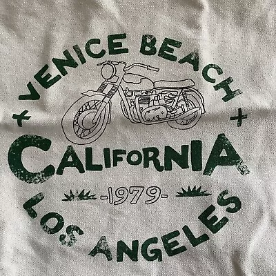 Free People Graphic Tote Bag Canvas Venice Beach CA HARLEY? Motorcycle NEW NWOT • $21.90