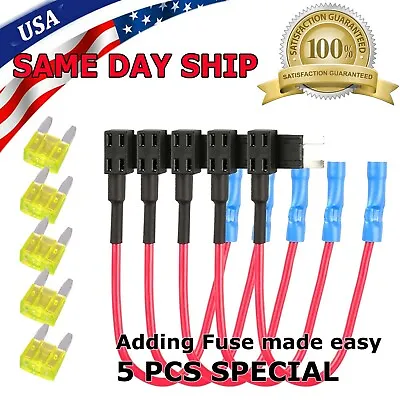 5Pcs Fuse TAP ADAPTER KIT 12V 20 Amp Car Add-a-circuit Mini ATM APM Blade Fuse • $6.95