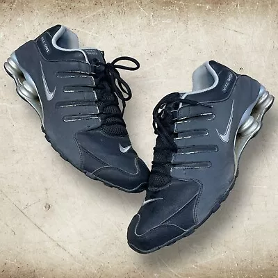 Nike Shox NZ EU Low Black Silver High Visibility Running Shoe 501524-024 Size 12 • $64.99