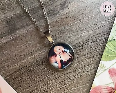 NEW Marilyn Monroe Black Lacy Vintage Style Famous Hollywood Movie Icon Necklace • $16.02