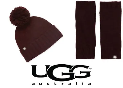 UGG Hat Ribbed Knit Pom Cuff Beanie And UGG Wool & Yak Arm Warmers • $60