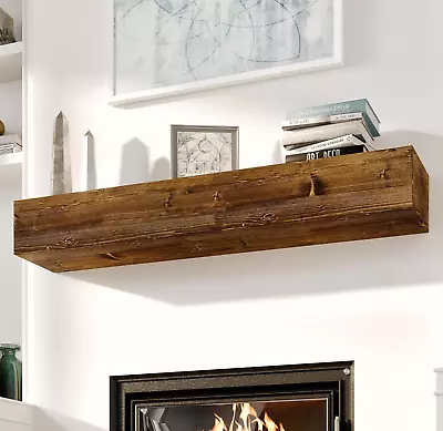 Avana Floating Fireplace Mantel - Rustic Traditional For Over Fireplace 48x8x5 • $88.20