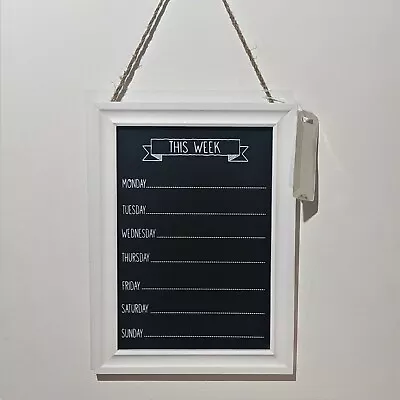 £12.95 • Buy Chalk Board Week Days Meal Menu Planner Events Notes Kitchen Organiser Plaque