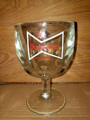 Vintage Budweiser Beer Glass Goblet Anheuser Busch Thumbprint Libby • $20