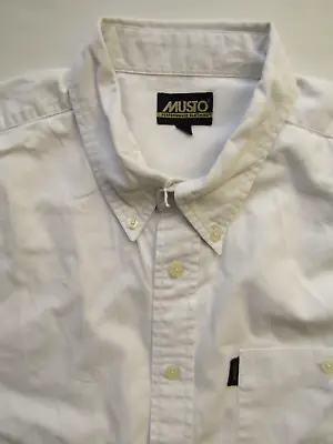 Musto Performance Clothing Men's Cotton Shirt Large White Long Sleeves LSHTA279 • £27.99
