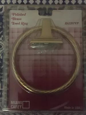 Polished Brass Towel Ring Miami Carey Preowned Unopened Box • $12.95