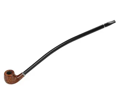 Wooden Tobacco Smoking Pipe Churchwarden Long Handle Pipe Men's Gift+Gift Box • £11.99