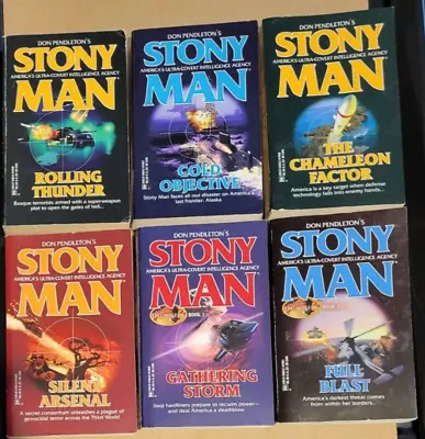 Don Pendleton: MACK BOLAN- STONY MAN X 6books #72 73 74 75 76 77 • £10.50