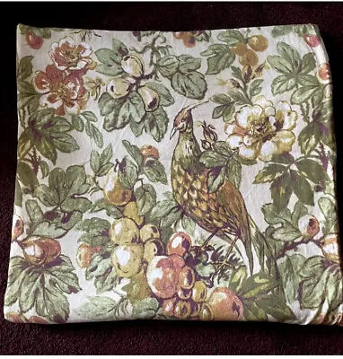 Pottery Barn Giorgetta Linen Cotton Blend King Duvet Cover Pheasant Bird Green • $75