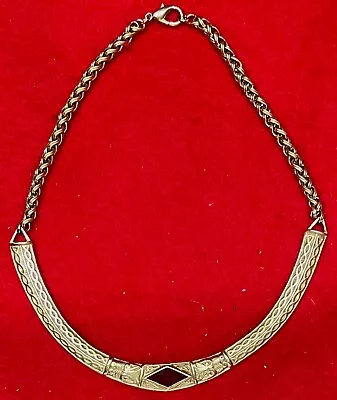 Vtg MMA Revival Gold Choker Carnelian Enamel Collar Necklace Met Museum Of Art • $29.95