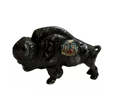 Vintage Buffalo Bison Metal Figurine Sculpture Canada Souvenir 2.5” • $28