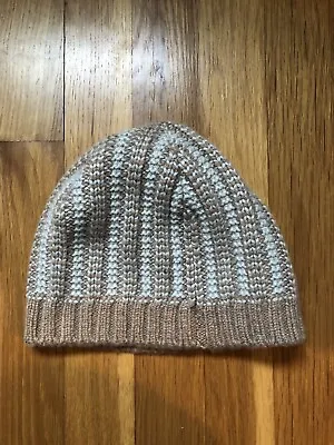 J. Crew Brown Blue Stripe Beanie One Size NWT • $14