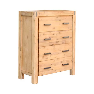 Nowra 4 Drawer Tallboy Constructed With Solid And Veneered Acacia Panels • $691.55