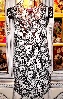 Vintage Betsey Johnson Marilyn Monroe Wink Tank Top Tunic Tattoo Slip Dress Y2K • $99.99