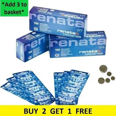 Renata Watch Batteries 321 362 364 370 371 373 377 379 390 395 BUY2 GET1 FREE UK • £3.59