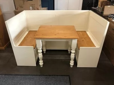 £1489 • Buy Painted U-shape Monks Bench- F&b White Tie- Settle- Pew- Seat Storage- Hand Made