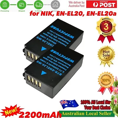 2x WSPICTURE Battery 2200mAh For ENEL20 Nikon Coolpix A P1000 1 AW1 1 J1 1 J2 1 • $36.90