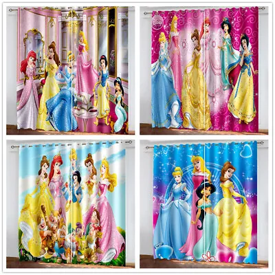 £30.78 • Buy Kids Girls Disney Princess Curtains 3D Blackout Curtains Thermal Ring Top Eyelet