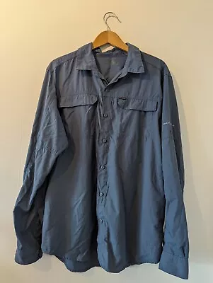 Columbia Blue Omni-Shade Sun Protection Long Sleeve Shirt Size Large Outdoor  • £19.99