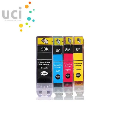 £7.48 • Buy 4 UCI Ink Cartridges For Canon IP3300 IP3500 IP4200 IP4300 IP4500 PGI5 CLI8