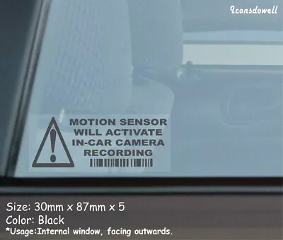 5 X MOTION SENSOR WILL ACTIVATE Car Security Stickers Warning Decal Best Gifts- • $5.13