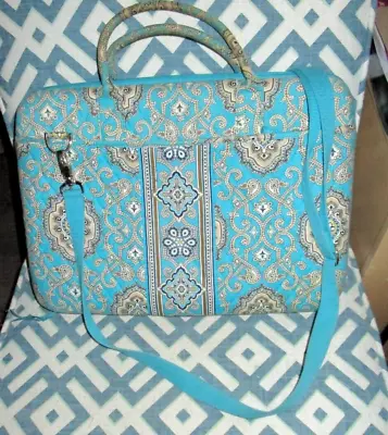 Vera Bradley HARDSHELL BRIEFCASE LAPTOP PORTOLIO SHOULDER BAG TURQUOISE 17 X12 • $22