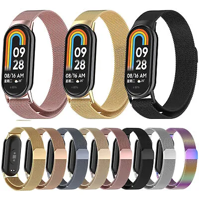 For Xiaomi Mi Band 8 Watch Strap Magnetic Metal Wrist Band Milanese Replacement • £6.99