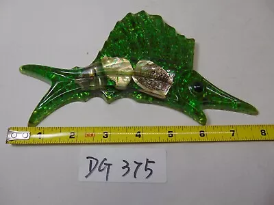 Vintage Lucite Fish Wall Hanging Glitter Abalone Shell Art 8  Long  Ryler MCM • $26.99