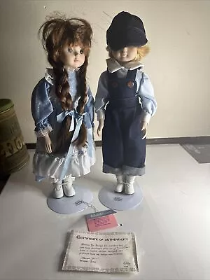 MYD Marian Yu Design Pair Porcelain Dolls Brother Sister Twins 16  1988    /3000 • $29