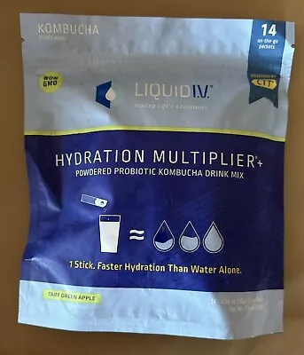 Liquid I.V. Hydration Multiplier+ Powdered Probiotic Kombucha 14 Pk BB 10/25 • $17.50